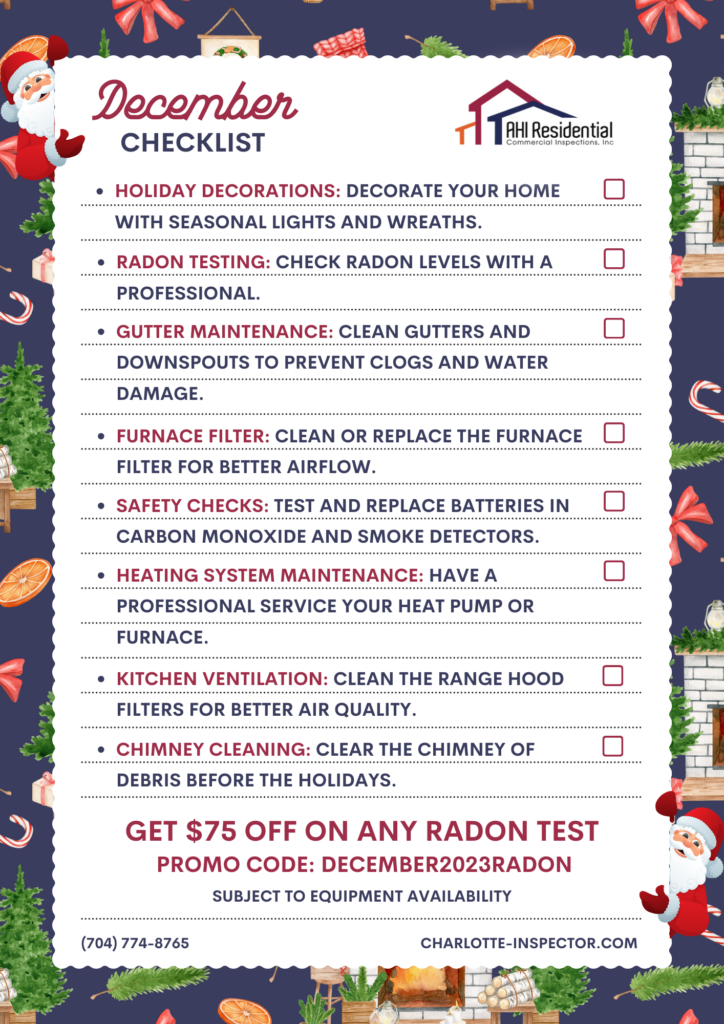 AHI Residential & Commercial Inspections December Checklist.