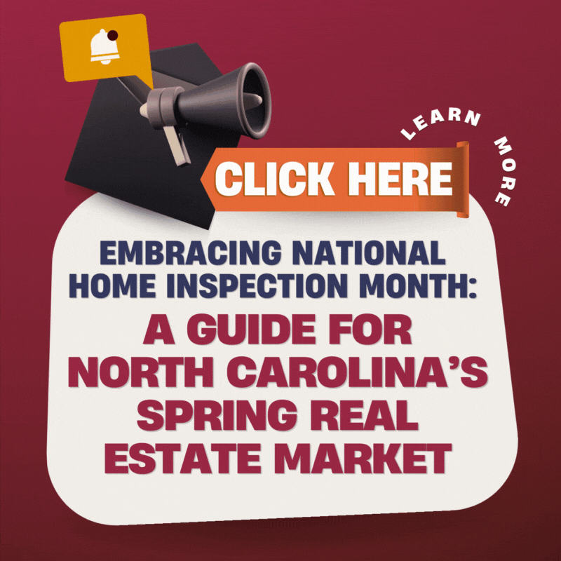 AHI Residential & Commercial Inspections, Inc National Home Inspection Month Block Flashing Click Here Sign